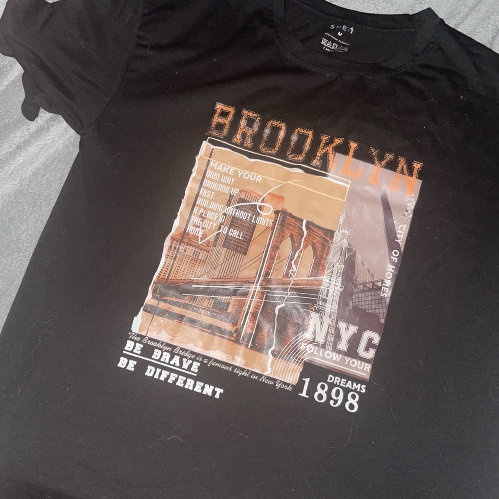 SHEIN Black Brooklyn Graphic Tee